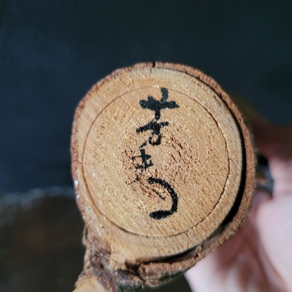 Vtg Handcrafted Japanese Kokeshi Doll Natural Wood Trunk Body Signed by Artist - Picture 8 of 9